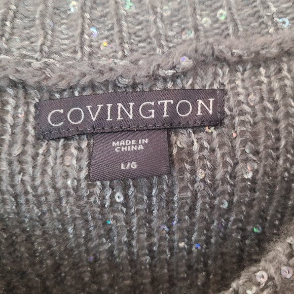 Covington gray sparkly cardigan sweater...size Large - Picture 3 of 5